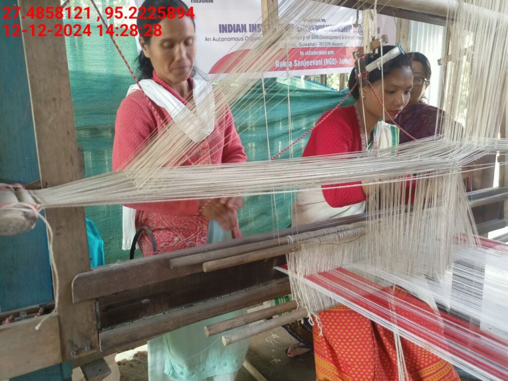 Handloom Weaver (Frame Loom) training at IIE Incubation Centre, Bordiraj, batch 24210, 12-12-2024