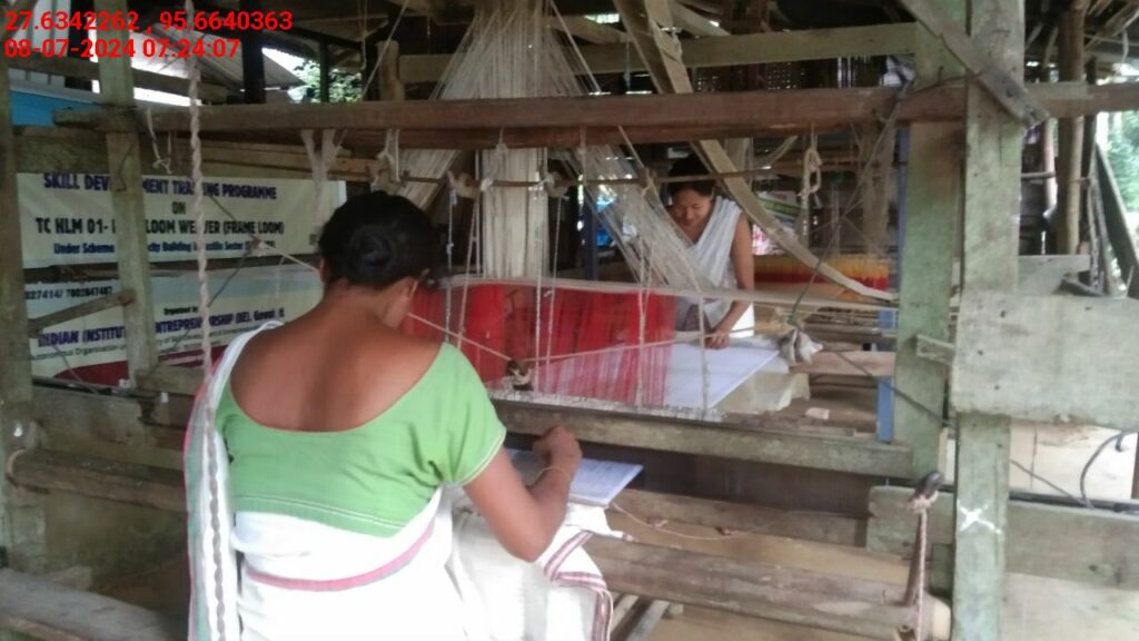 Handloom Weaver (Frame Loom) training at IIE Incubation Centre, Kakopothar, batch 21123, 08-07-2024