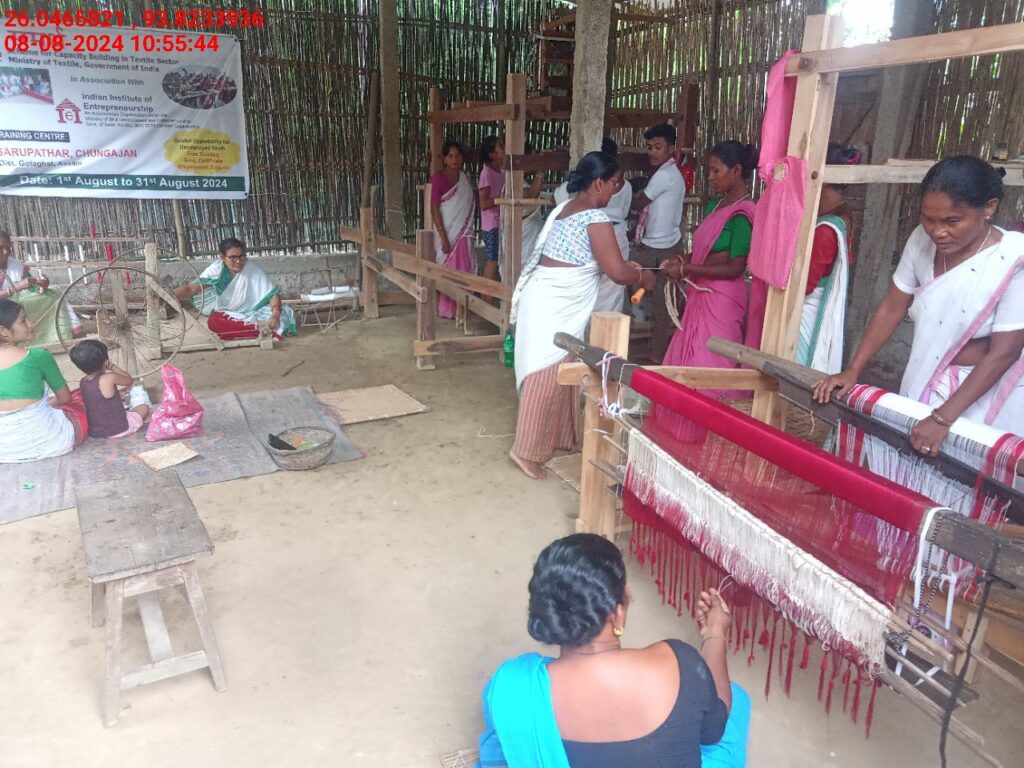Handloom Weaver (Frame Loom) training at IIE Incubation Centre, Sarupathar, batch 23021, 08-08-2024