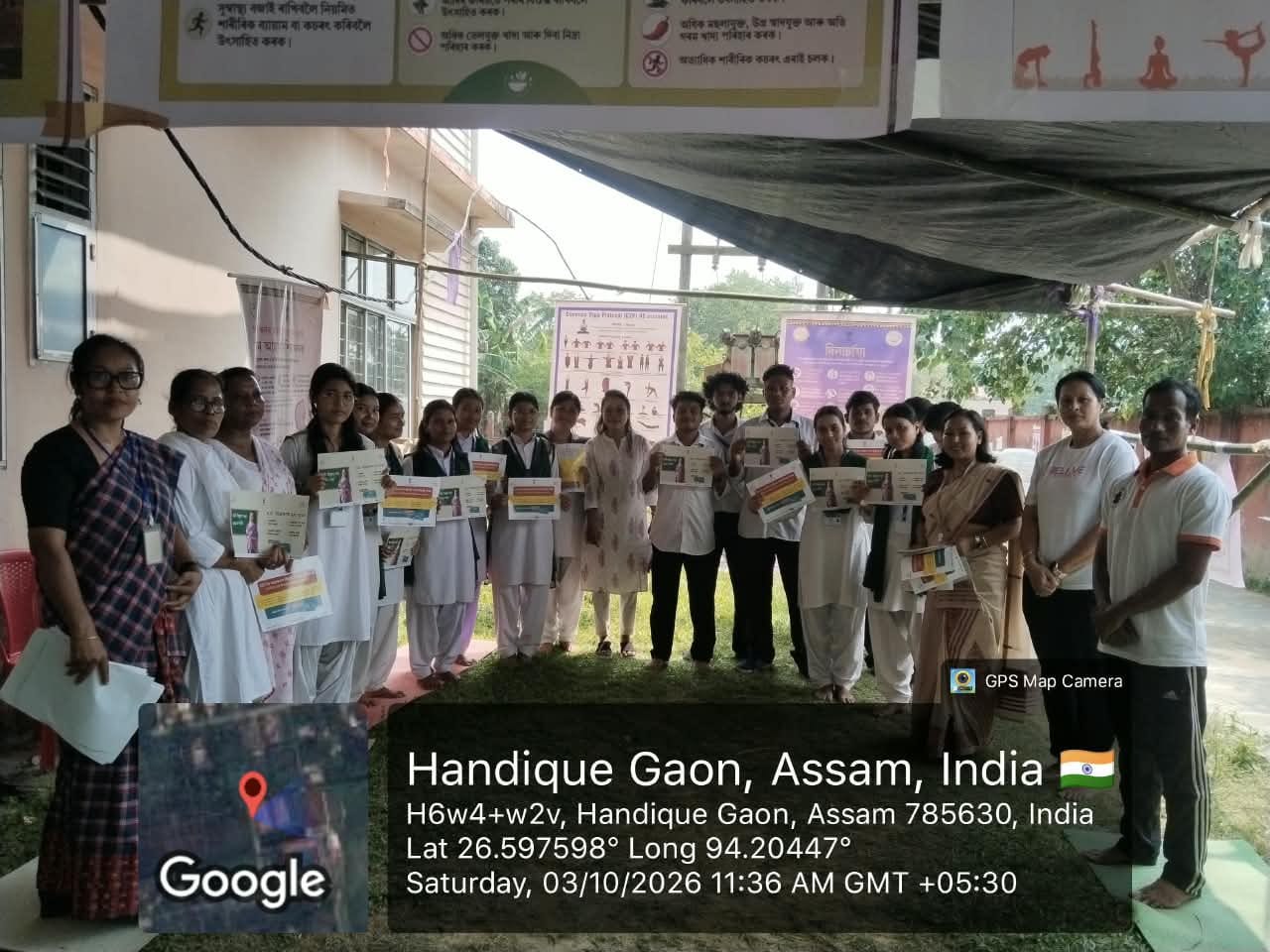 Group photo at Handique Gaon